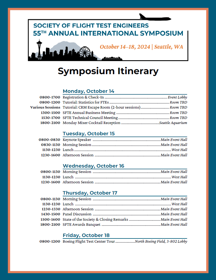 Symposium Itinerary